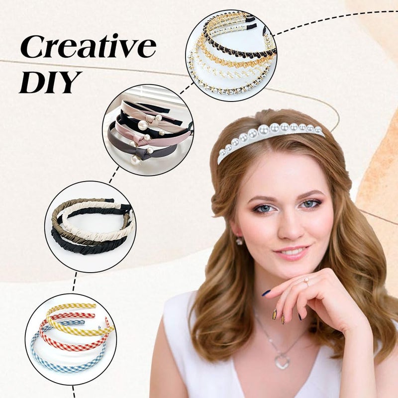 Dizila 30 Pack 0.7cm/0.28" Smooth Plain Blank DIY Craft Silver Thin Metal Headbands Frame Base Wire Hair Bands Accessories for Women Men Girls Teens Kids - Image 3